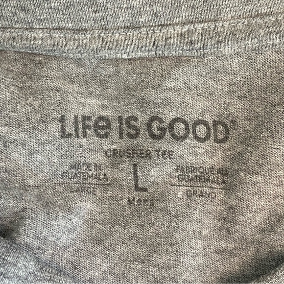 Life Is Good Grey Tape Measure Crusher Tee - Picture 6 of 7